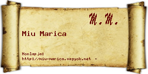 Miu Marica névjegykártya